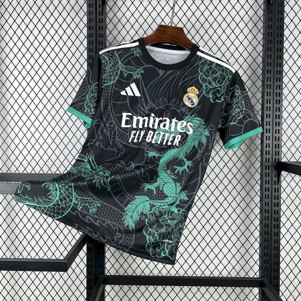 חולצת ריאל מדריד מיוחדת 2025/26 דרקונים ירוקה שחורה