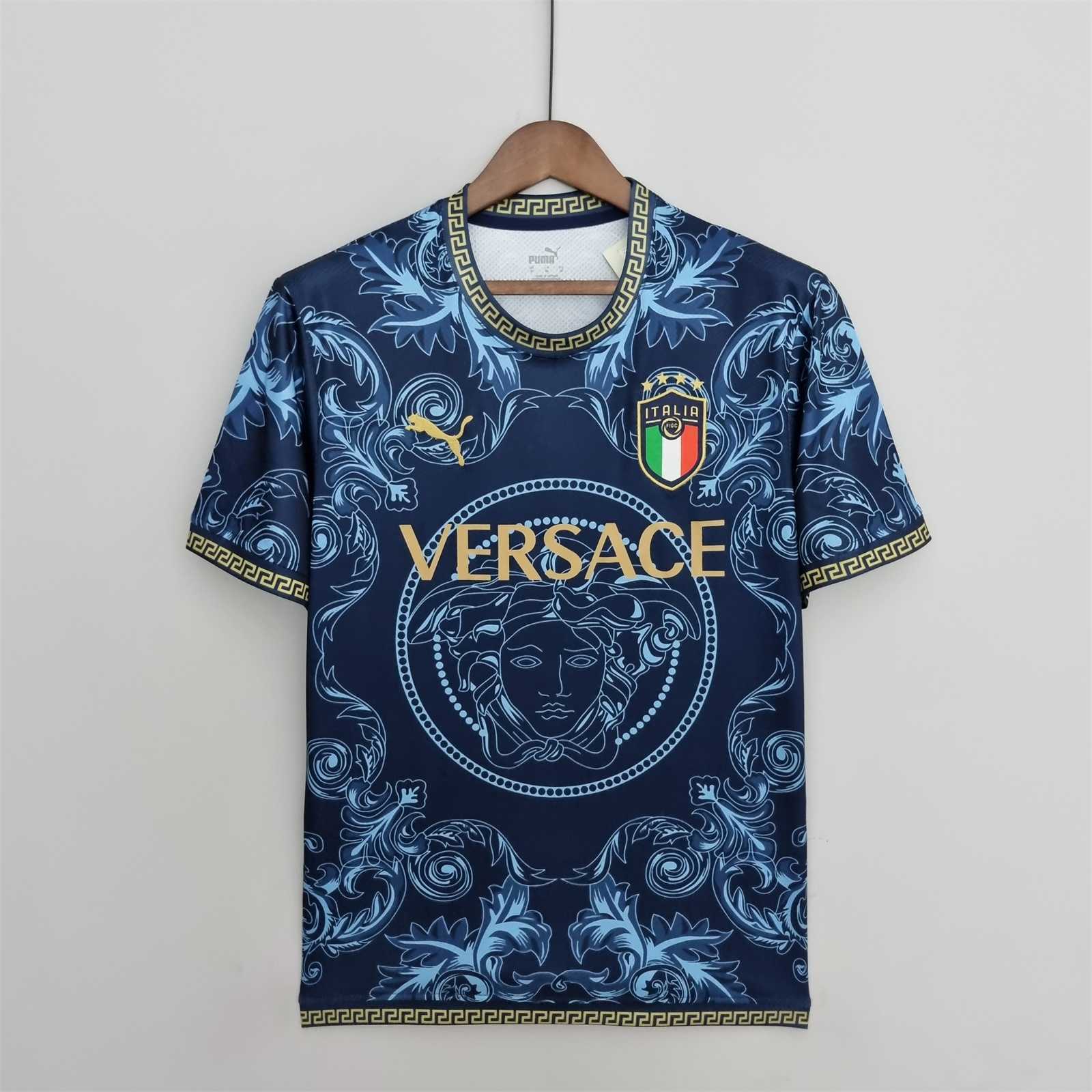 איטליה חולצת ספיישל וורסאצה כחולה VERSACE