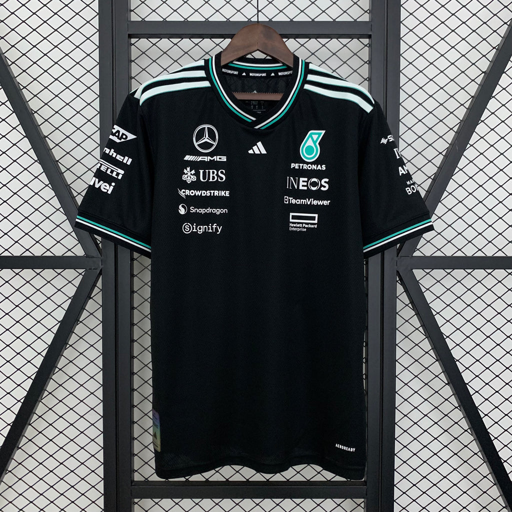חולצת פורמולה 1 - Adidas Mercedes-AMG Petronas Team 2025 שחורה