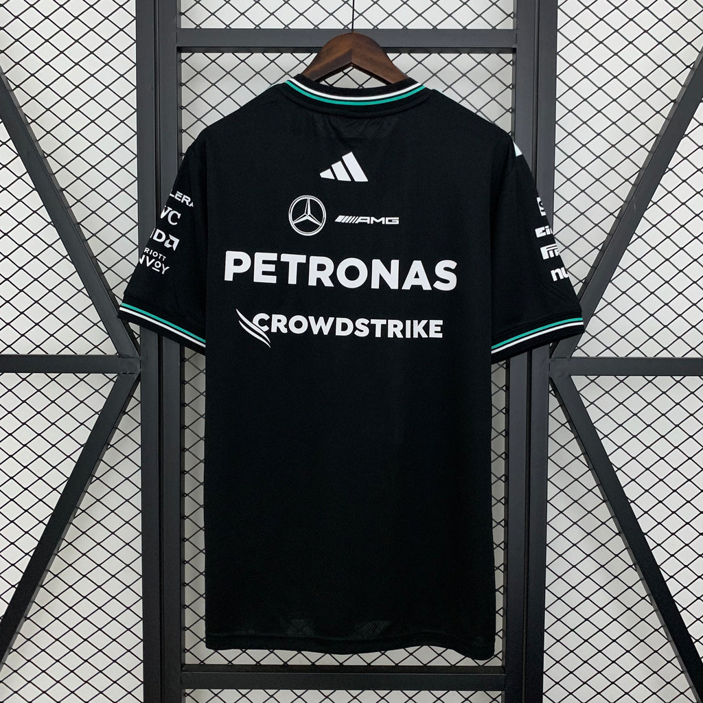 חולצת פורמולה 1 - Adidas Mercedes-AMG Petronas Team 2025 שחורה