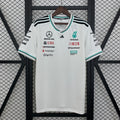 חולצת פורמולה 1 - Adidas Mercedes-AMG Petronas Team 2025 לבנה